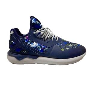Adidas Tubular Runner Men's Sneakers Size 9.5 Blue Floral Shoes